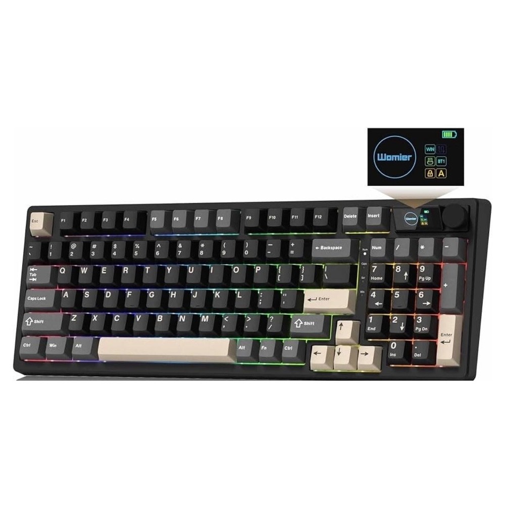 Womier M98 98% Wireless Mechanical Gaming Keyboard RGB BT5 2.4G USB-C Black